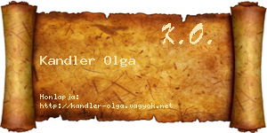 Kandler Olga névjegykártya